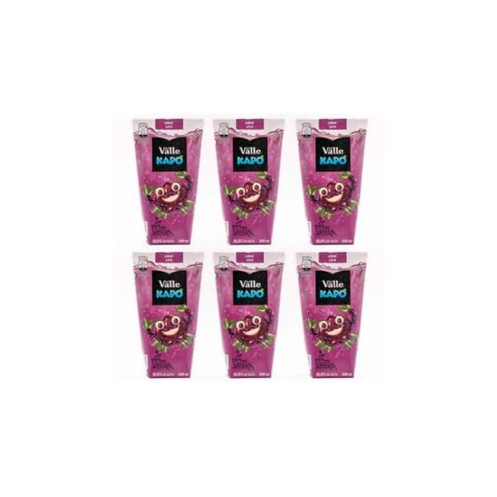 Imagem de Suco de Uva Kapo Del Valle 200ml kit com 6 unidades