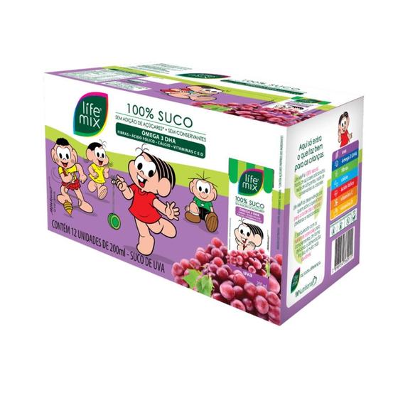 Imagem de Suco de Uva Life Mix Pack com 12 Unidades 200ml Cada