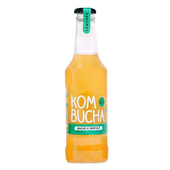 Imagem de Suco Gaseificado Kombucha Sabor Abacaxi Com Hortelã 280ml Gula Fit