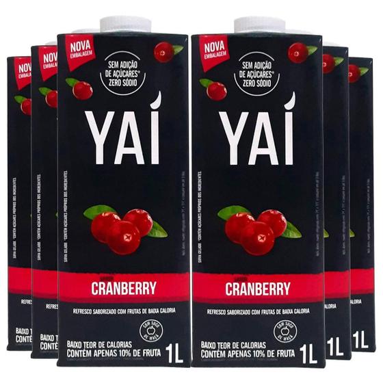 Imagem de Suco Yaí Sabor Cranberry Zero Sódio Sem Açúcar 1000Ml 6 Un