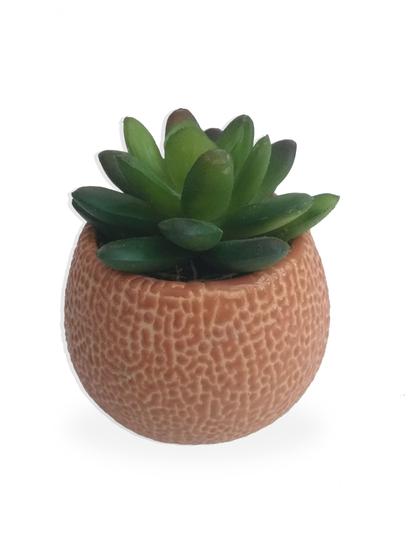 Suculenta Arranjo Flor Artificial Com Vaso Marrom Em Cerâmica Estilo Kokedama Menor preço em Suculenta Arranjo Flor Artificial Com Vaso Marrom Em Cerâmica Estilo Kokedama