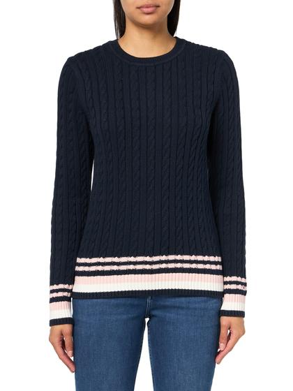 Imagem de Suéter Feminino Tommy Hilfiger - Algodão, Gola Redonda, Azul, Tamanho XL