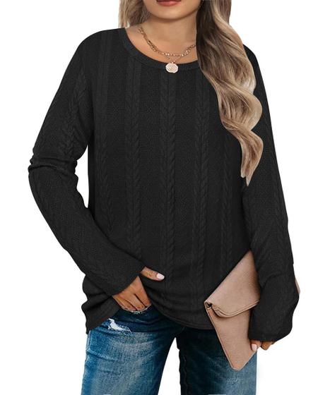 Suéter feminino Top RITERA Plus Size, preto, leve Imagem de Suéter feminino Top RITERA Plus Size, preto, leve