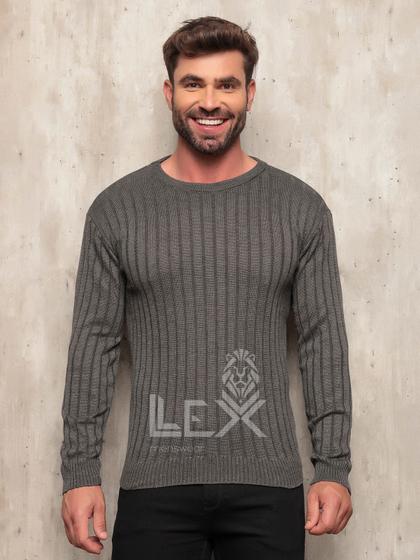 Imagem de Sueter Masculino Canelado Blusa de Frio Tricot