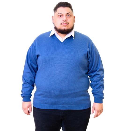 Sueter Masculino Plus Size Gola V Trico De La Grosso G5 E G6 GRANDES HOMENS Sueter Masculino Magazine Luiza