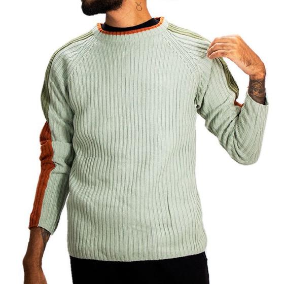 Imagem de Suéter Masculino Pulôver Tricot Blusa Gola Redonda Inverno