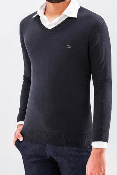 Imagem de Suéter Tricot Slim Masculino Ogochi 005511003 Preto