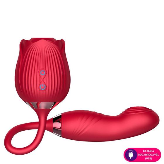 Imagem de Sugador de Clitóris com Vibrador Feminino Estimulador de Ponto G