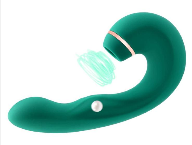 Imagem de Sugador de Clitóris e Vibrador Feminino Cucumber 10 Velocidades