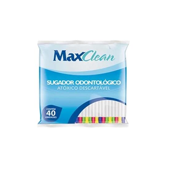 Imagem de Sugador Descartavel Colorido Com 40 Un - Maxclean