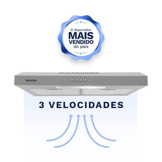 Suggar Branco Para Fogão de 4 Bocas Depurador Exaustor Slim 60Cm B ...