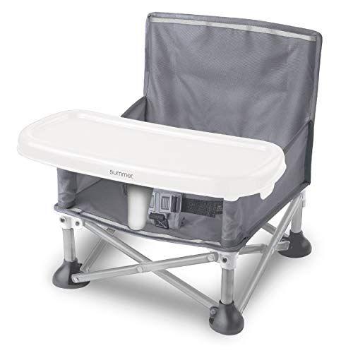 Imagem de Summer Pop 'N Sentar Cadeira de Booster Portátil, Cinza  Assento Booster para Uso Interno/Exterior  Dobra rápida, fácil e compacta
