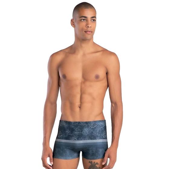 Imagem de Sunga Boxer Box Adulta Masculina Mash Estampa Folhagem Moda Praia