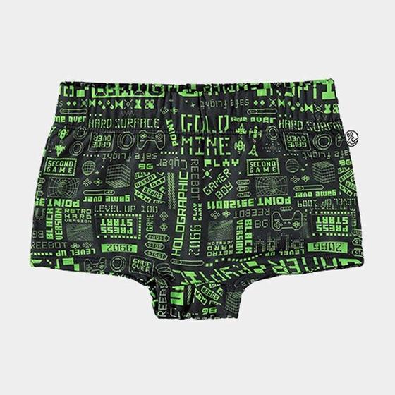 Imagem de Sunga Boxer Infantil BGR Malha Splash Sublimada UV50+ Verde