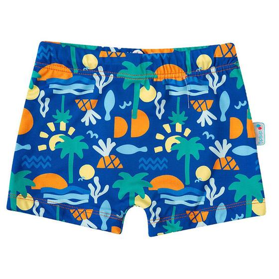 Imagem de Sunga Boxer Infantil Coqueiros Tropical Azul Royal Tip Top