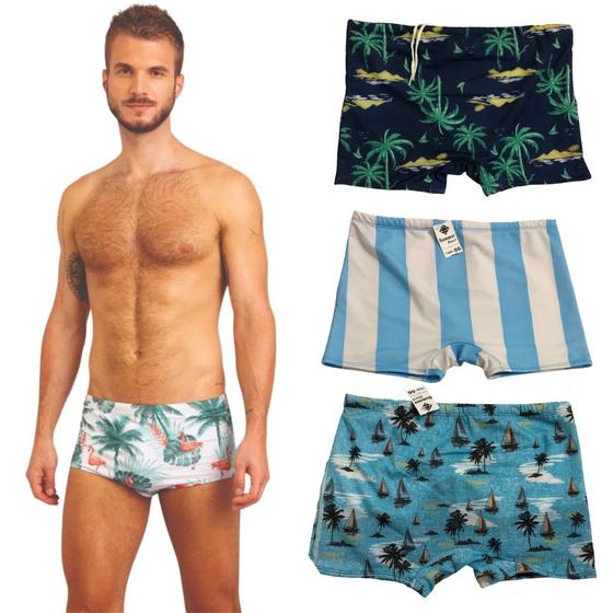 Imagem de Sunga Boxer Masculina Estampada Adulto Com Forro Interno