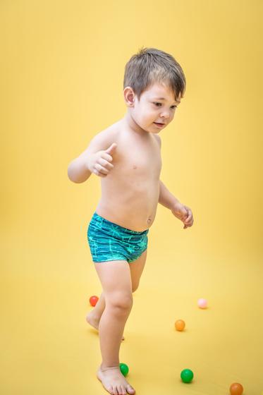 Imagem de Sunga infantil com proteção uv - estampa coqueiro