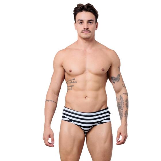 Imagem de Sunga Náutica Preta Slim - JWilas Beachwear