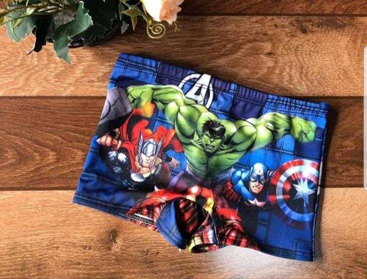 Sunga + Óculos de Sol Boxer Infantil Heróis Menino Praia - Jan Produtos ...
