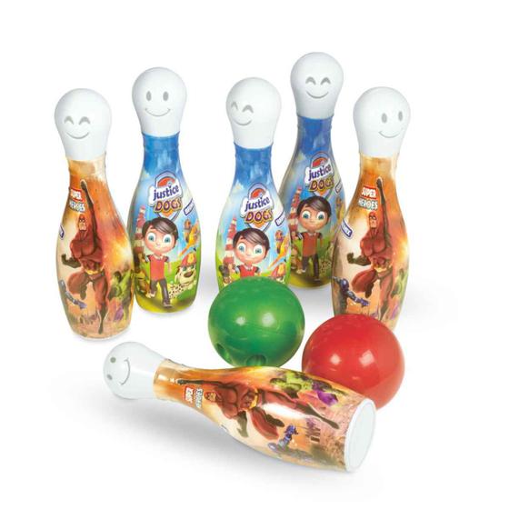 Imagem de Super Boliche Divertido Infantil BrinqueMix 6 Pinos 2 Bolas Brinquedo Presente Crianças +3 Anos