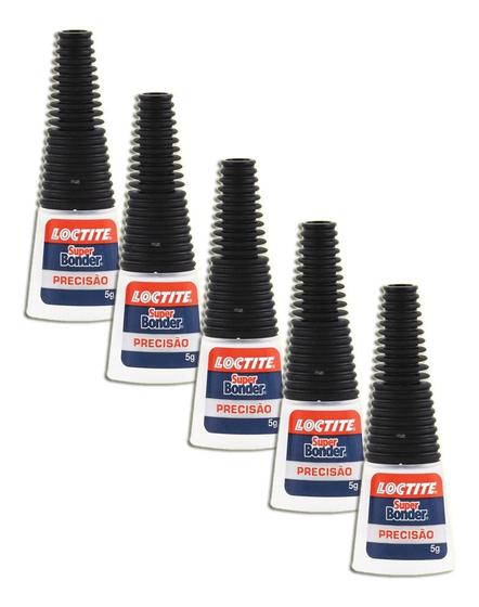 Imagem de Super Bonder Loctite Cola Forte 5 Gramas Kit 5