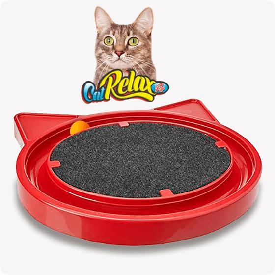 Imagem de Super Cat Relax Pop Vermelho Arranhador de Gato Brinquedo Com Bolinha