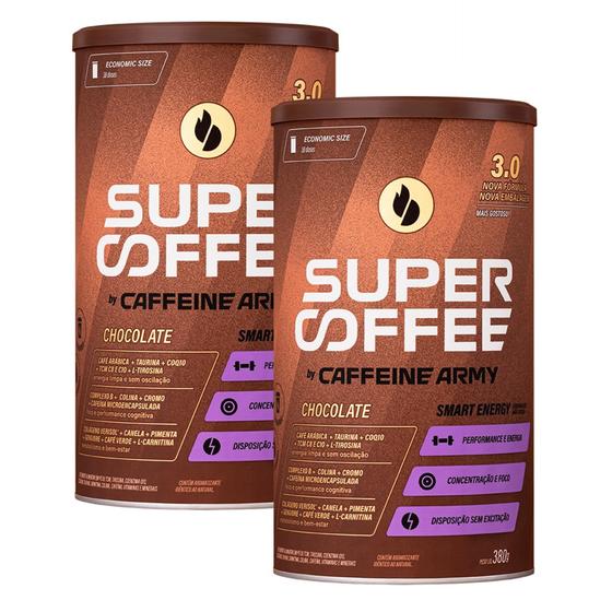 Super Coffee 3.0 Chocolate 380g - Kit com 2 un. - Caffeine Army Menor preço em Super Coffee 3.0 Chocolate 380g - Kit com 2 un. - Caffeine Army