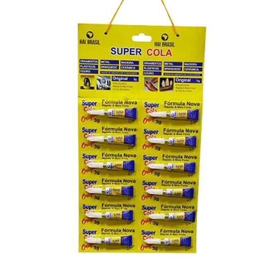 Super Cola Instantânea Hai Brasil Formula Nova Cartela c/12 Unidades Menor preço em Super Cola Instantânea Hai Brasil Formula Nova Cartela c/12 Unidades