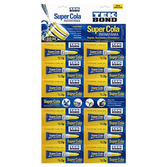 Imagem de Super Cola Instantânea TekBond - Cartela com 12