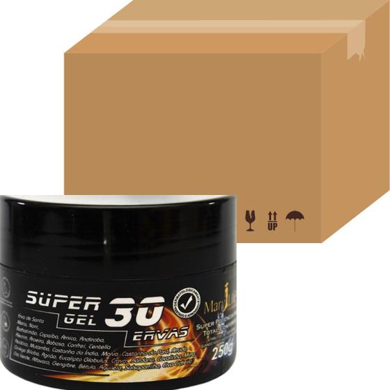 Imagem de Super Gel Desodorante Massageador Mary Life 30 Ervas Pote 250g Kit 48 Unidades