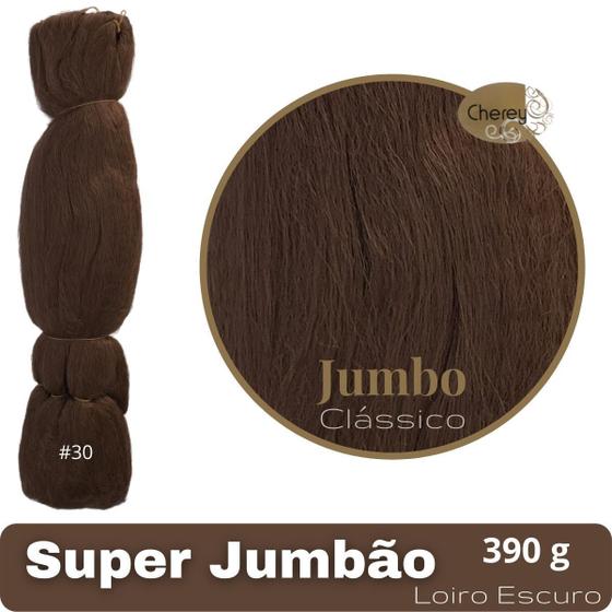 Imagem de Super Jumbo Cherey Cor 30 Loiro Escuro 390 Gramas Para Tranças Box Braid Nagô Dread 60 cm Cores Clássicas