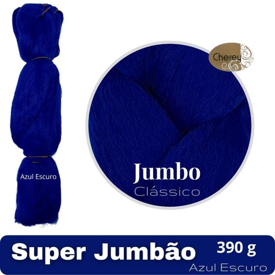 Imagem de Super Jumbo Cherey Cor Azul Escuro 390 Gramas Para Tranças Box Braid Nagô Dread 60 cm Cores Clássicas