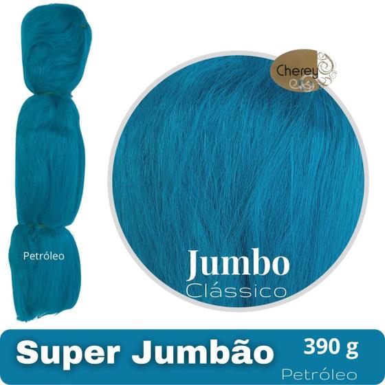 Imagem de Super Jumbo Cherey Cor Verde Petróleo 390 Gramas Para Tranças Box Braid Nagô Dread 60 cm Cores Clássicas