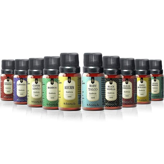 Super Kit 10 Essências Aromatizantes P/ Difusor Aroma Ar Menor preço em Super Kit 10 Essências Aromatizantes P/ Difusor Aroma Ar