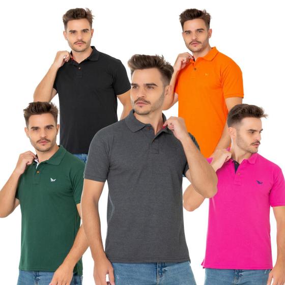 Imagem de Super Kit 5 Polos Ridens Elegância e Conforto  Oferta Exclusiva Veja