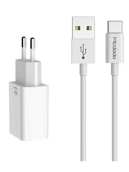 Imagem de Super Kit Carregador 2P/2 USB e Cabo Tipo C 2,4A 1,0M Branco