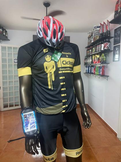 Imagem de Super kit - Conjunto de ciclista masculino G + capacete + pochete de celular