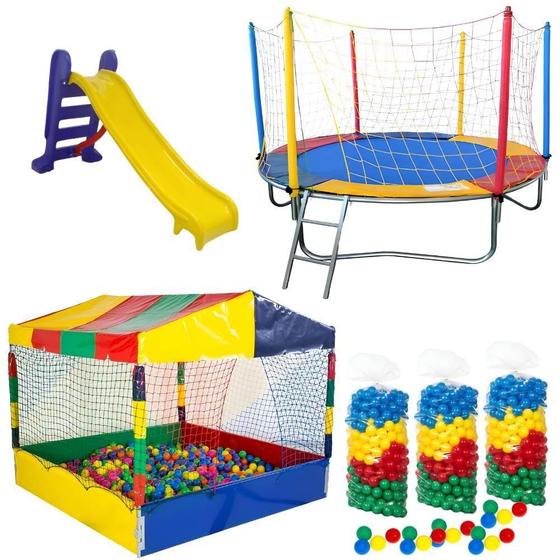 Super Kit de Brinquedos: Cama Elástica 2,30m, Piscina de Bolinhas 1,50m ...