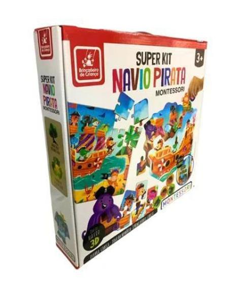 Imagem de Super Kit Navio Pirata Montessori Brincadeira Criança - Brincadeira de Criança