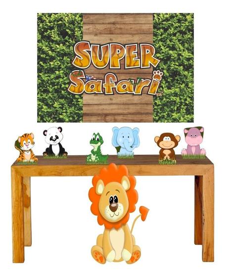 Imagem de Super Kit Safari Baby Decoração Totem Displays + Painel