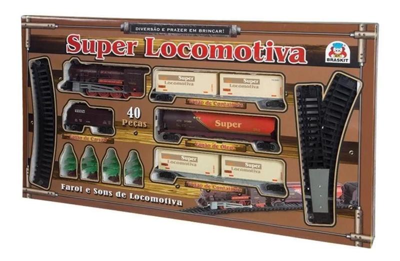 Super Locomotiva Luz Som 40 Peças 8003 Trenzinho Ferrorama Braskit é boa?