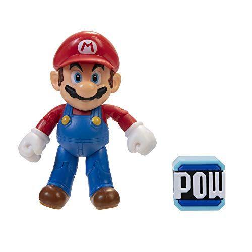 Imagem de SUPER MARIO Collectible Mario 4" Poseable Articulated Action Figure com Acessório POW, Perfeito para Crianças & Colecionadores Iguais! para idades 3+