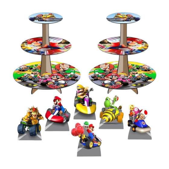 Imagem de Super Mario Kart Kit 2 Baleiros 6 Displays De Mesa