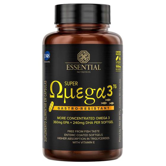Super Ômega 3 TG GastroResistant 1G 90 cápsulas Essential Nutrition