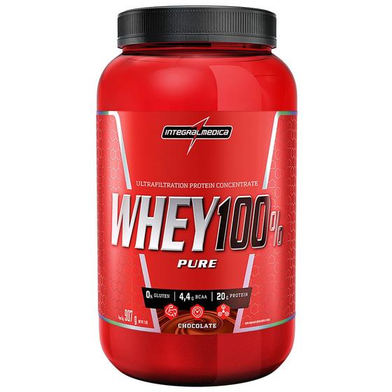 Super Whey 100% Pure Integral Médica Chocolate 907g - Integralmédica Imagem de Super Whey 100% Pure Integral Médica Chocolate 907g