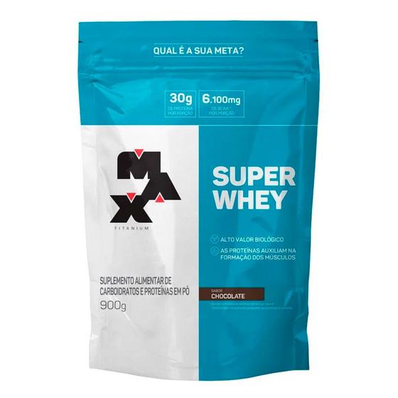 Imagem de Super Whey Max Titanium Sabor Chocolate Refil 900g