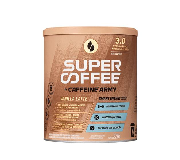 SuperCoffee 3.0 Lata 220G Vanilla Latte - CAFFEINE ARMY Menor preço em SuperCoffee 3.0 Lata 220G Vanilla Latte - CAFFEINE ARMY