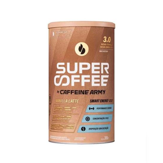 SuperCoffee 3.0 Lata 380G Vanilla Latte - CAFFEINE ARMY Menor preço em SuperCoffee 3.0 Lata 380G Vanilla Latte - CAFFEINE ARMY