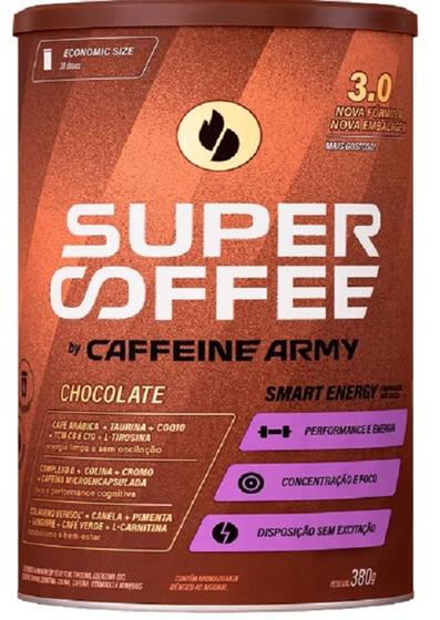 Supercoffee 3.0 Sabor Chocolate de 380g-Caffeine Army Menor preço em Supercoffee 3.0 Sabor Chocolate de 380g-Caffeine Army