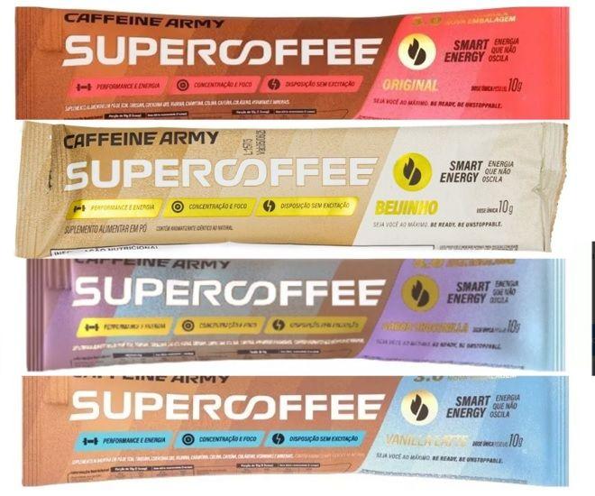 Imagem de Supercoffee To Go Kit com 08 Sachês de 10g 01 Varios Sabores Caffeine Army